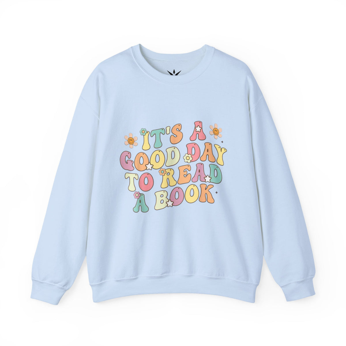 ORVIAN — Good Day to Read a Book Crewneck, Retro Floral Book Lover Sweatshirt Unisex Heavy Blend