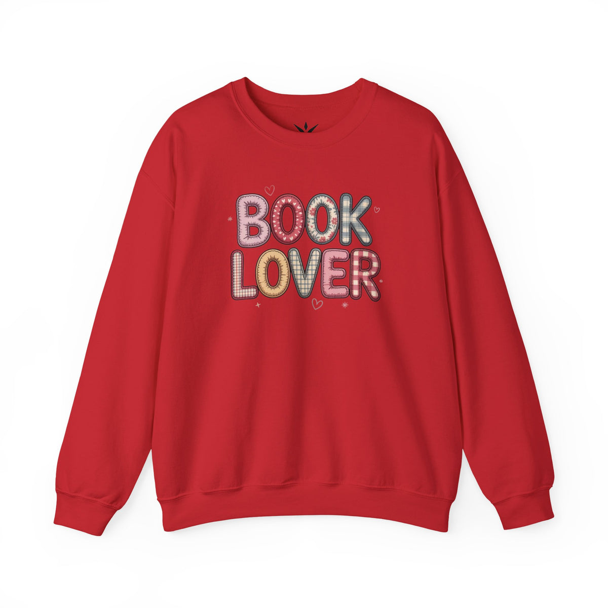 ORVIAN — Book Lover Floral Crewneck, Colorful Typography & Rose Book Stack Unisex Heavy Blend