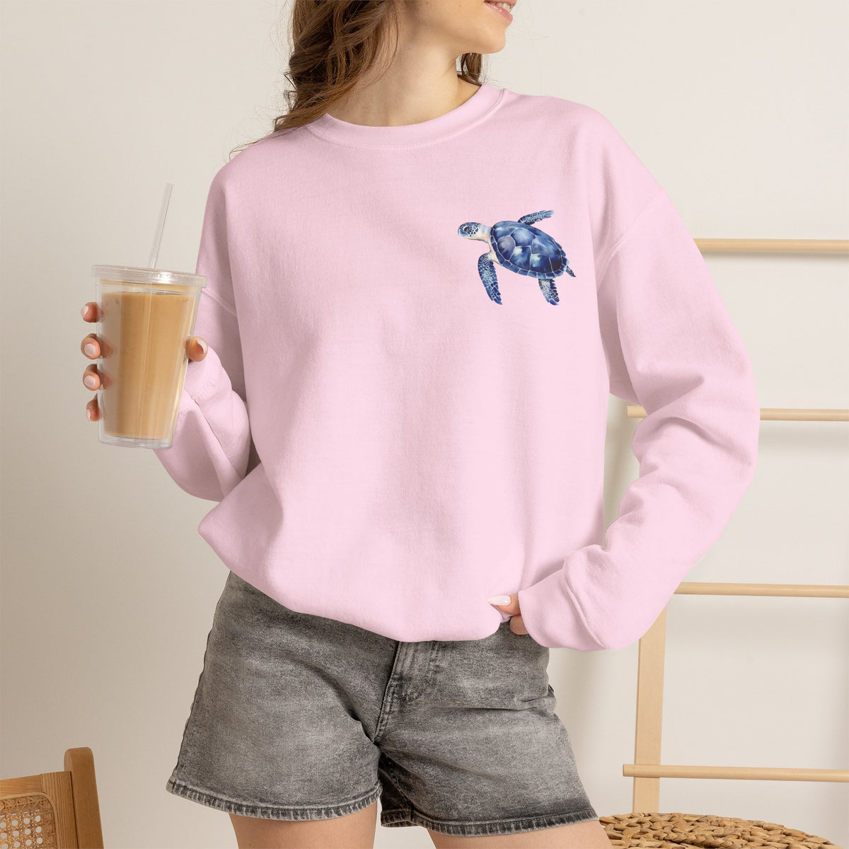 ORVIAN — Sea Turtle & Seashell Starfish Crewneck, Coastal Ocean Nautical Unisex Heavy Blend