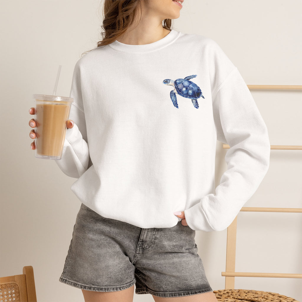 ORVIAN — Sea Turtle & Seashell Starfish Crewneck, Coastal Ocean Nautical Unisex Heavy Blend