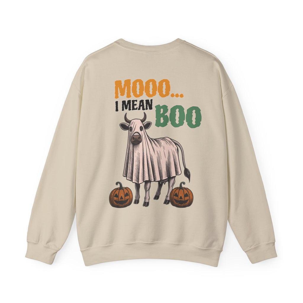 ORVIAN — Howdy Fall Wéstern Pumpkin & Ghost Cow Crewneck, Moo I Mean Boo Halloween Unisex