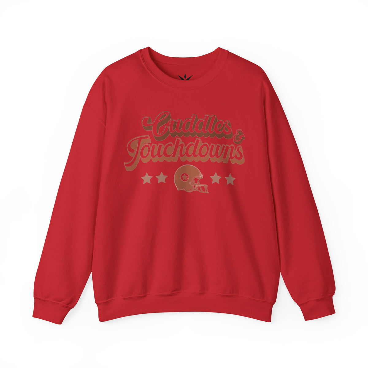 ORVIAN — Cuddles & Touchdowns Football Crewneck, Heart Football Game Day Unisex Heavy Blend