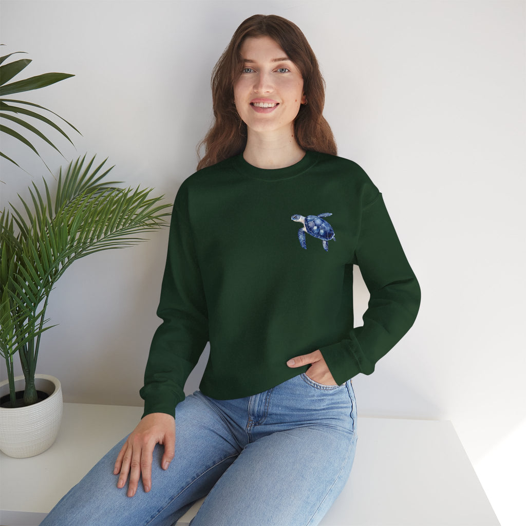 ORVIAN — Sea Turtle & Seashell Starfish Crewneck, Coastal Ocean Nautical Unisex Heavy Blend