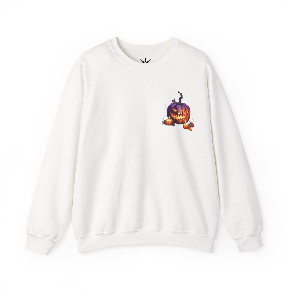 ORVIAN — Watercolor Haunted Castle Halloween Crewneck, Purple Jack-o'-Lantern Unisex Heavy Blend