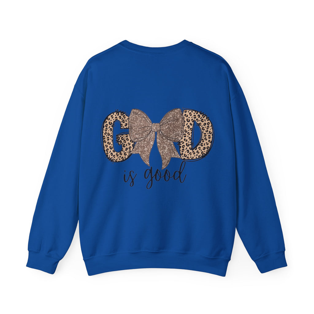 ORVIAN — Leopard Is The New Black & God Is Good Coquette Bow Crewneck, Faith-Inspired Unisex