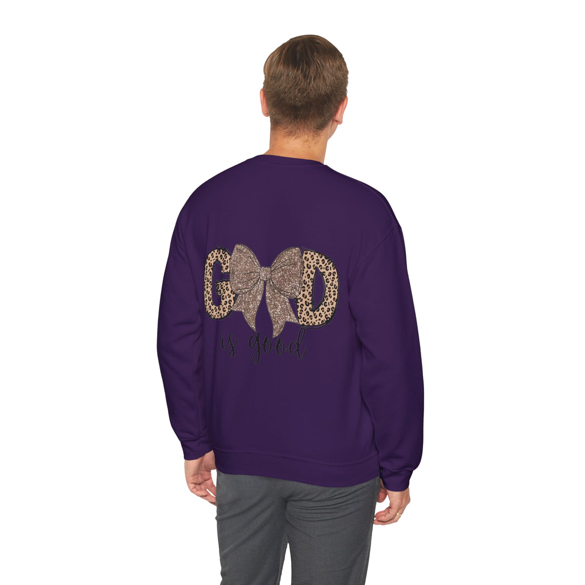 ORVIAN — Leopard Is The New Black & God Is Good Coquette Bow Crewneck, Faith-Inspired Unisex