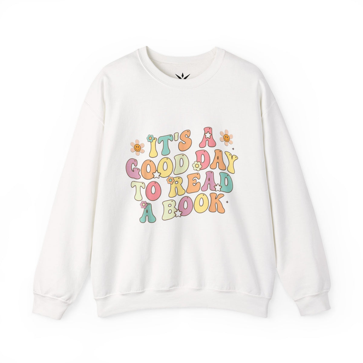 ORVIAN — Good Day to Read a Book Crewneck, Retro Floral Book Lover Sweatshirt Unisex Heavy Blend