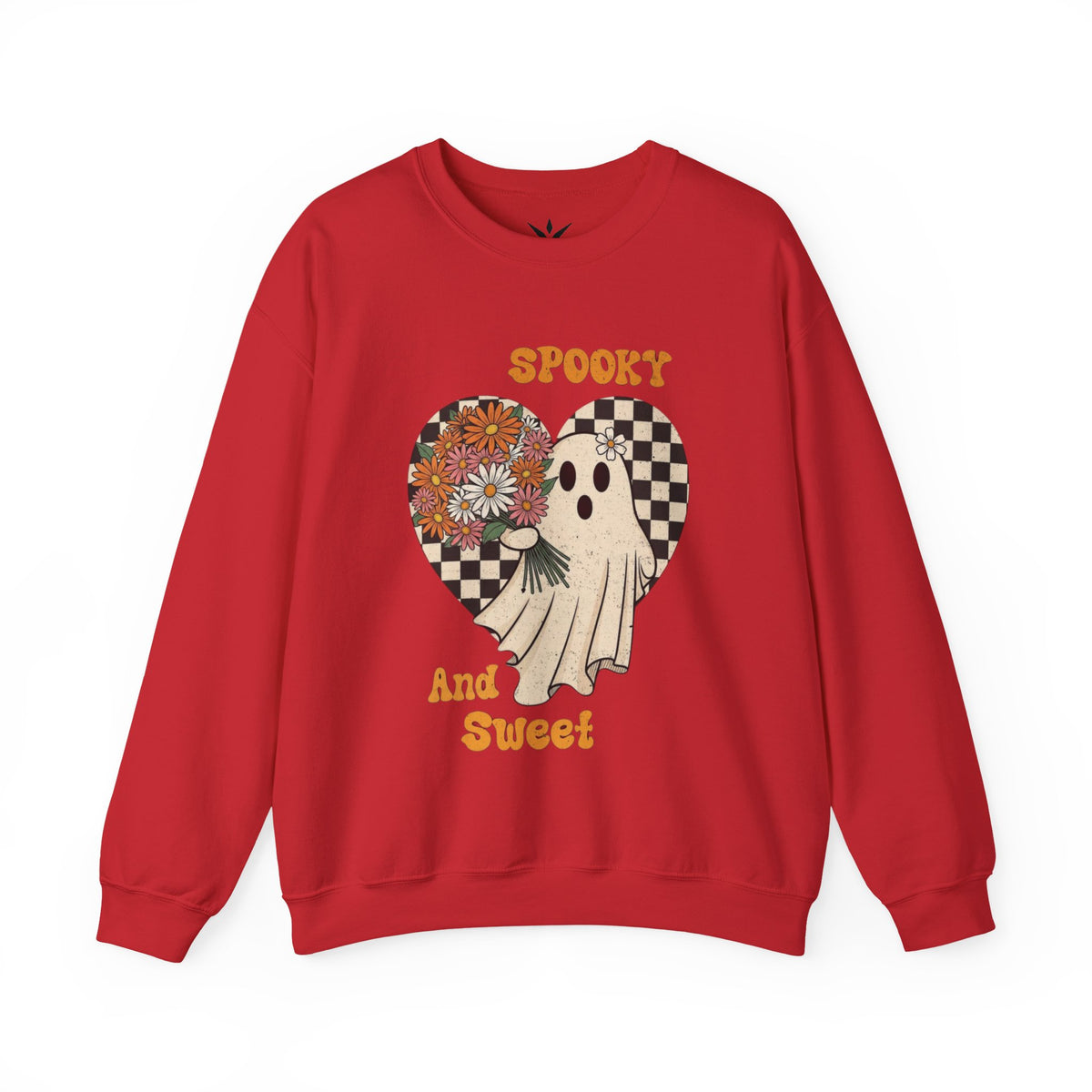 ORVIAN — Spooky & Sweet Ghost Crewneck, Coquette Bow Heart Halloween Unisex Sweatshirt