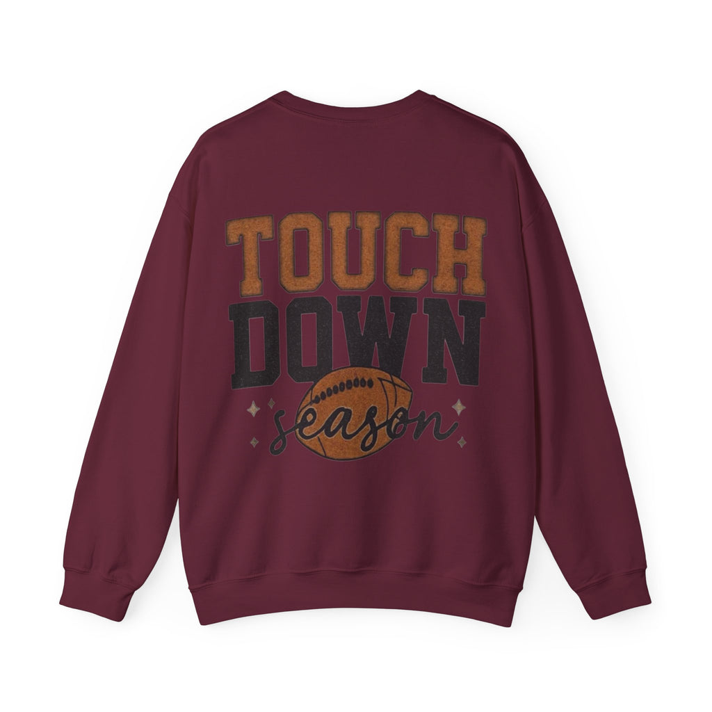 ORVIAN — Touchdown Season Coquette Football Bow Crewneck, Varsity Game Day Unisex Heavy Blend