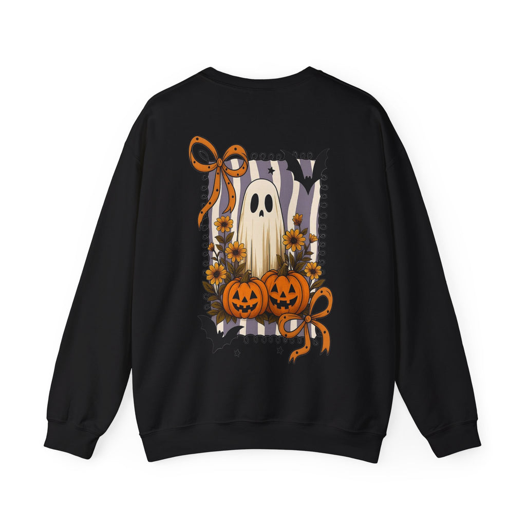 ORVIAN — Spooky & Sweet Ghost Crewneck, Coquette Bow Heart Halloween Unisex Sweatshirt