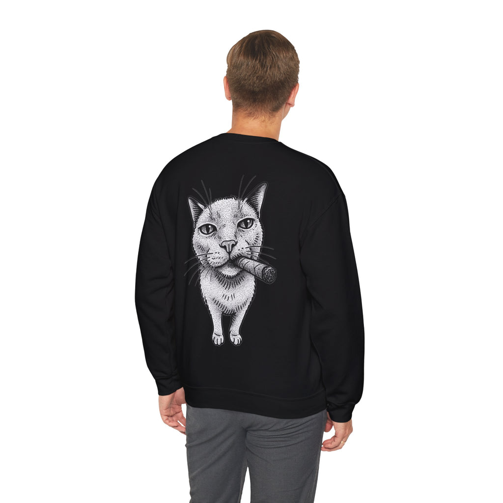 ORVIAN — Chaos Cat Crewneck, Reversed Lettering & Rebel Cat Graphic Unisex Heavy Blend