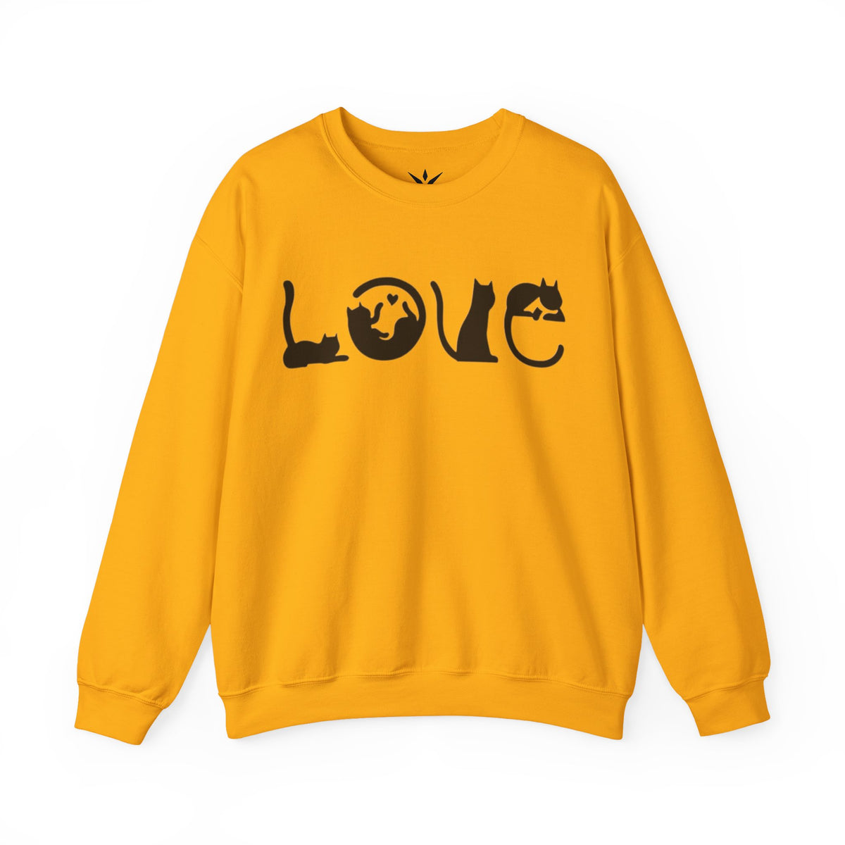 ORVIAN — LOVE Cat Silhouette & Heart-Shaped Cats Crewneck, Cat Lover Unisex Heavy Blend