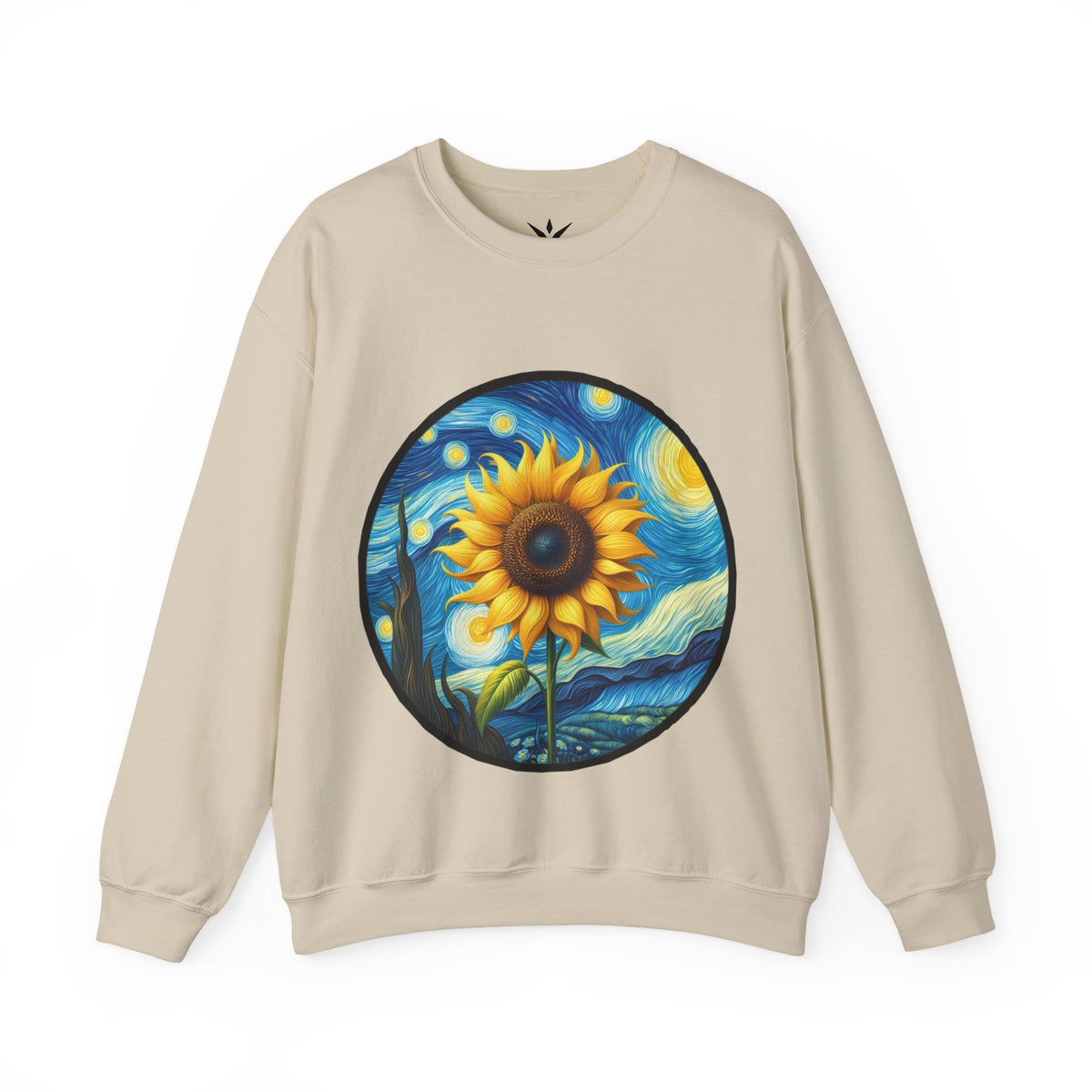 ORVIAN — Van Gogh Starry Night Sunflower & Artist Easel Crewneck, Art-Inspired Sweatshirt