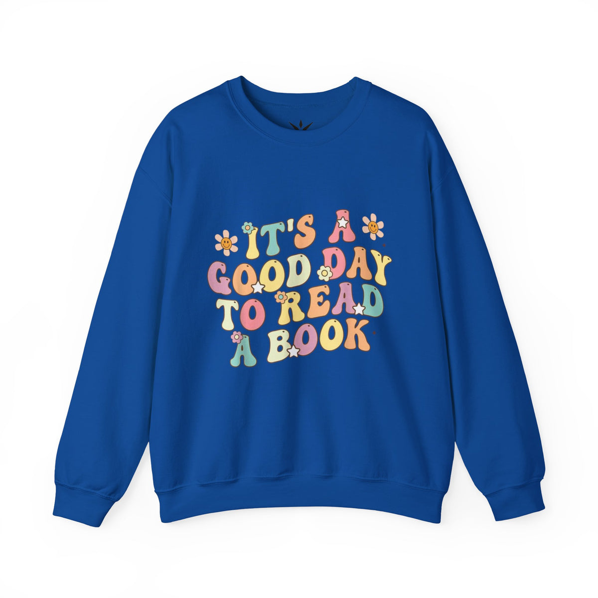 ORVIAN — Good Day to Read a Book Crewneck, Retro Floral Book Lover Sweatshirt Unisex Heavy Blend