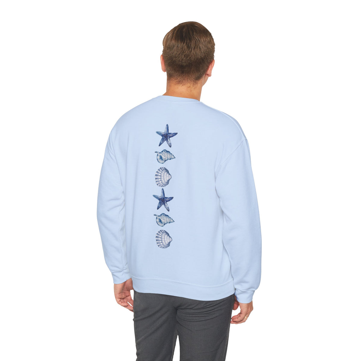 ORVIAN — Sea Turtle & Seashell Starfish Crewneck, Coastal Ocean Nautical Unisex Heavy Blend