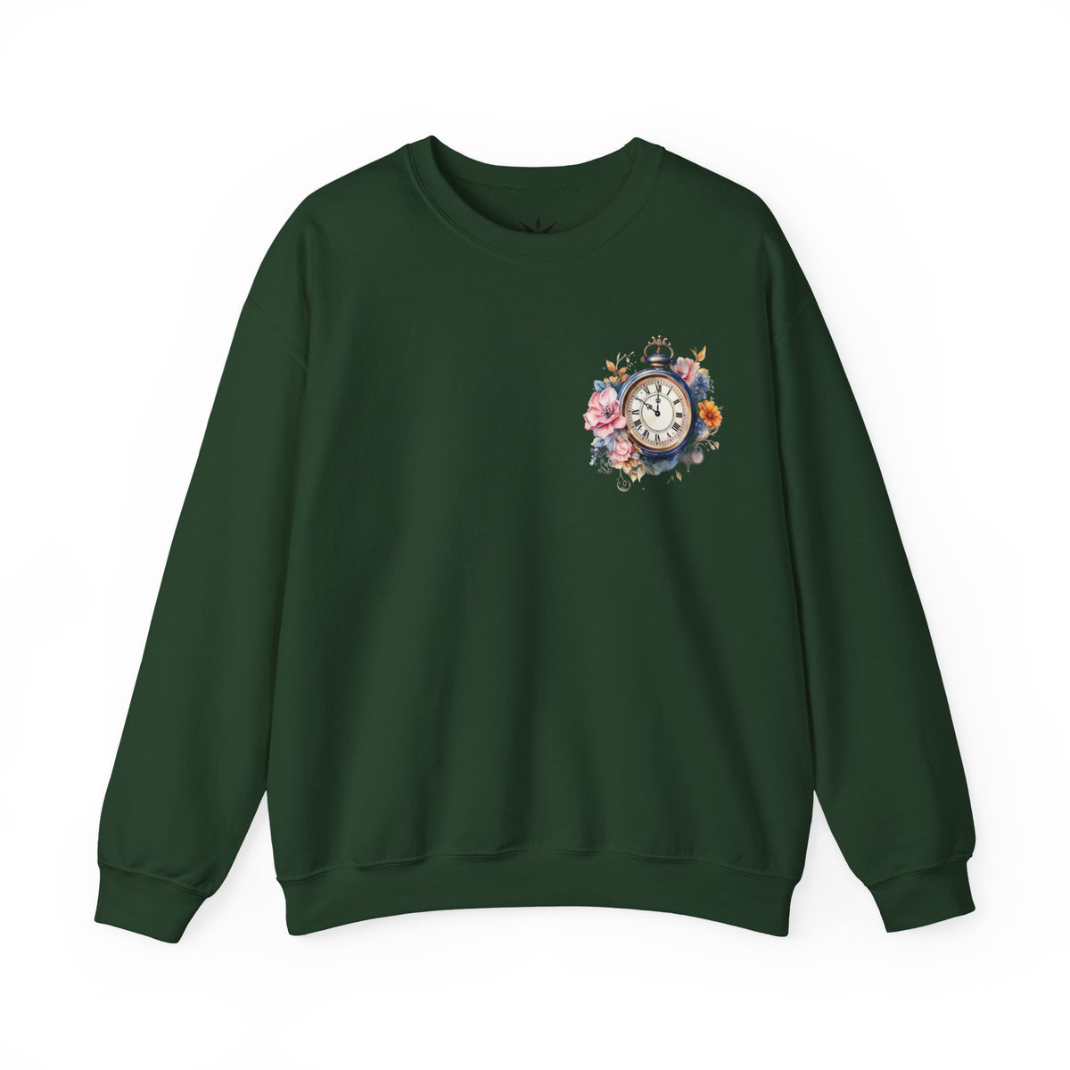 ORVIAN — Steampunk Floral Pocket Watch & Blooming Books Crewneck, Vintage Literary Unisex