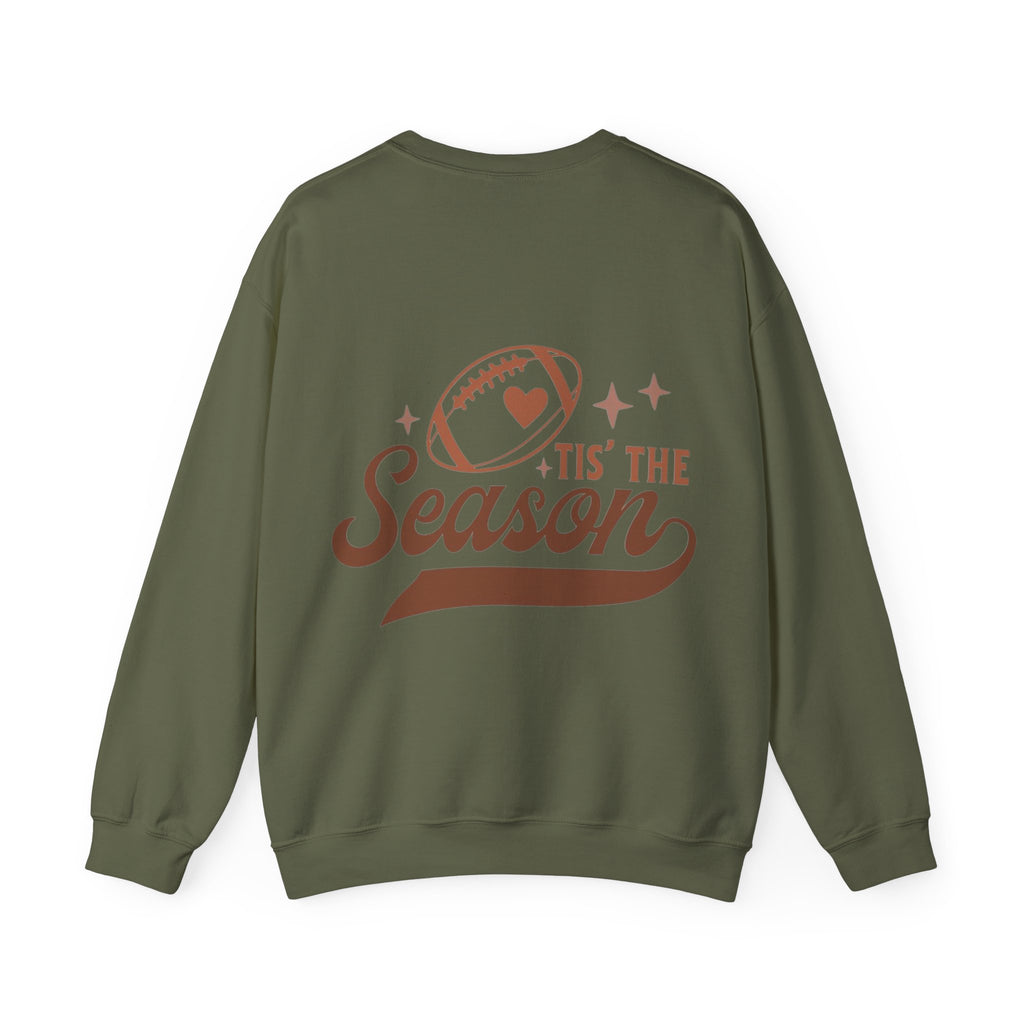 ORVIAN — Cuddles & Touchdowns Football Crewneck, Heart Football Game Day Unisex Heavy Blend