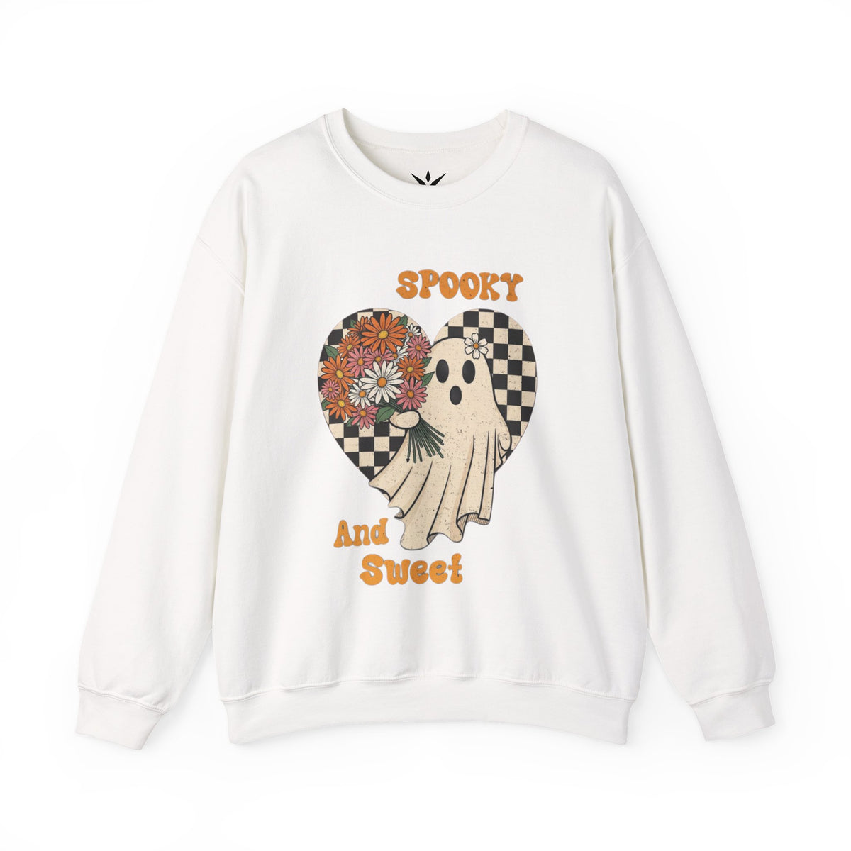 ORVIAN — Spooky & Sweet Ghost Crewneck, Coquette Bow Heart Halloween Unisex Sweatshirt
