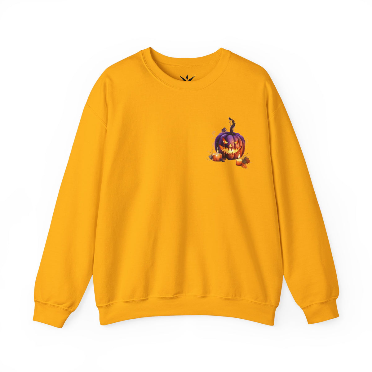 ORVIAN — Watercolor Haunted Castle Halloween Crewneck, Purple Jack-o'-Lantern Unisex Heavy Blend