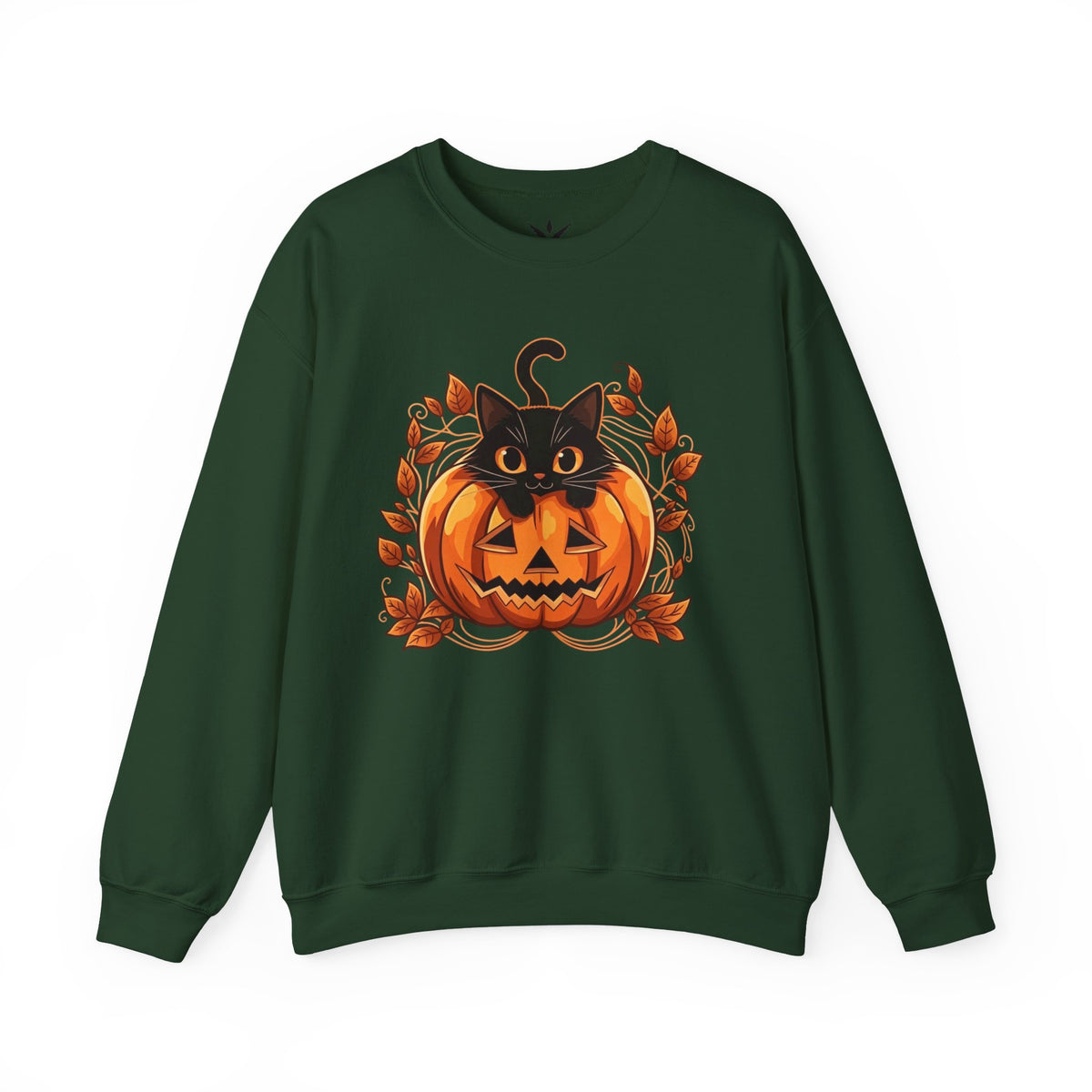 ORVIAN — Black Cat & Pumpkin Halloween Crewneck, Ghost & Coquette Bow Unisex Heavy Blend
