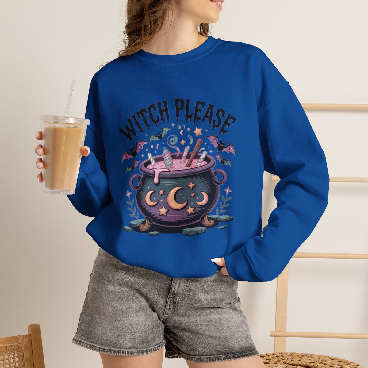 ORVIAN — Witch Please & I'm Just a Housewife Witch Crewneck, Magical Cauldron Unisex Heavy Blend