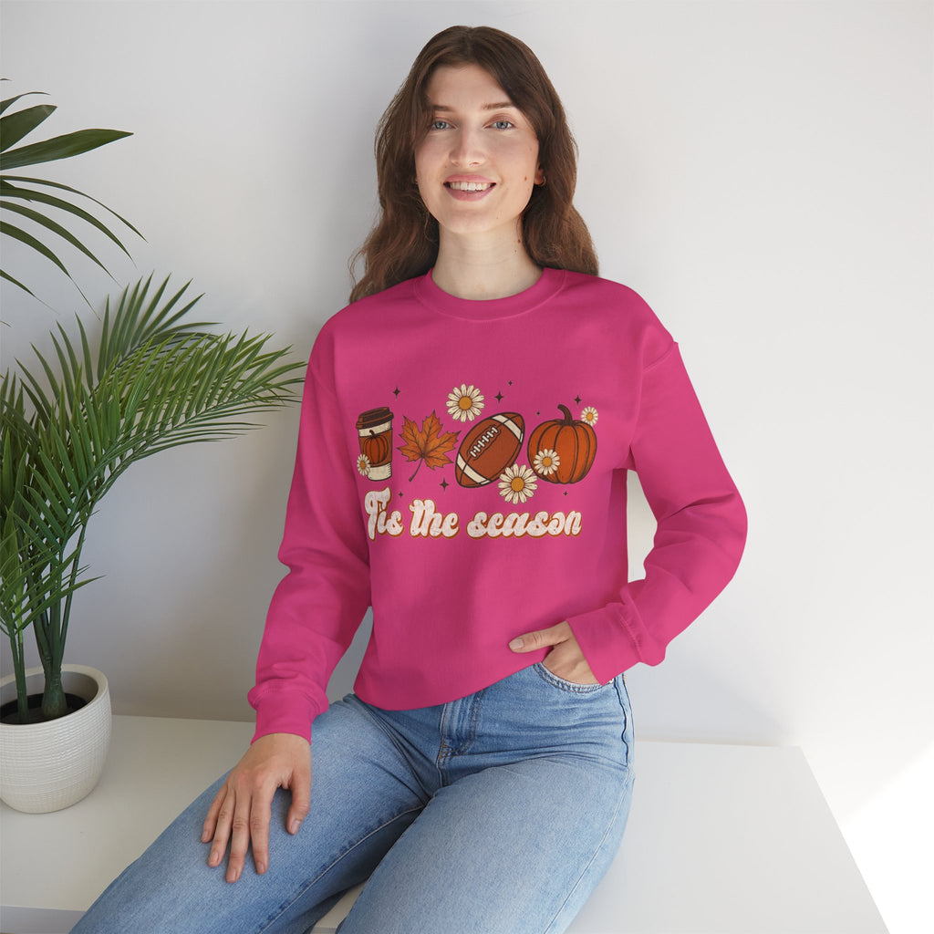 ORVIAN — ’Tis the Season Fall & Football Crewneck, Fall Sweet Fall Daisy Unisex Heavy Blend