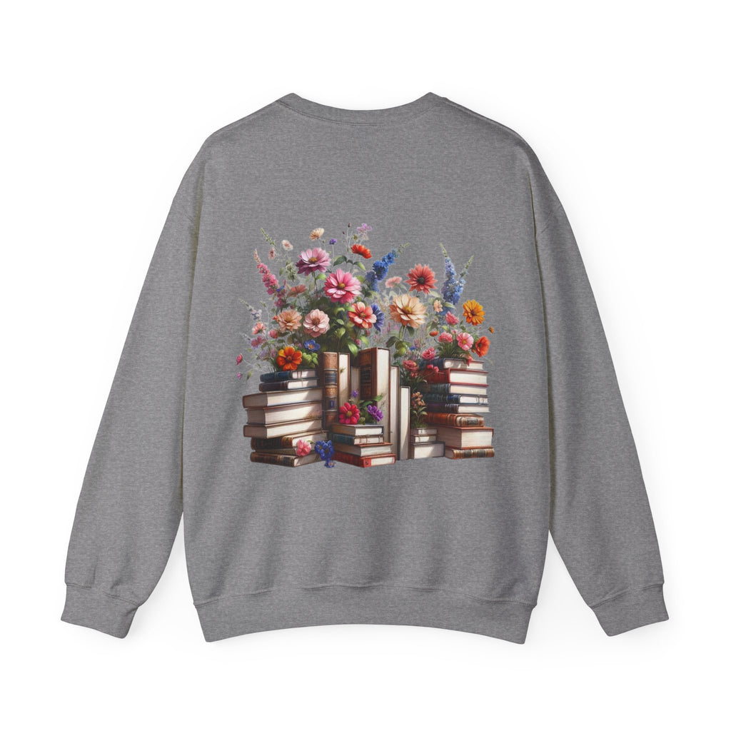 ORVIAN — Steampunk Floral Pocket Watch & Blooming Books Crewneck, Vintage Literary Unisex
