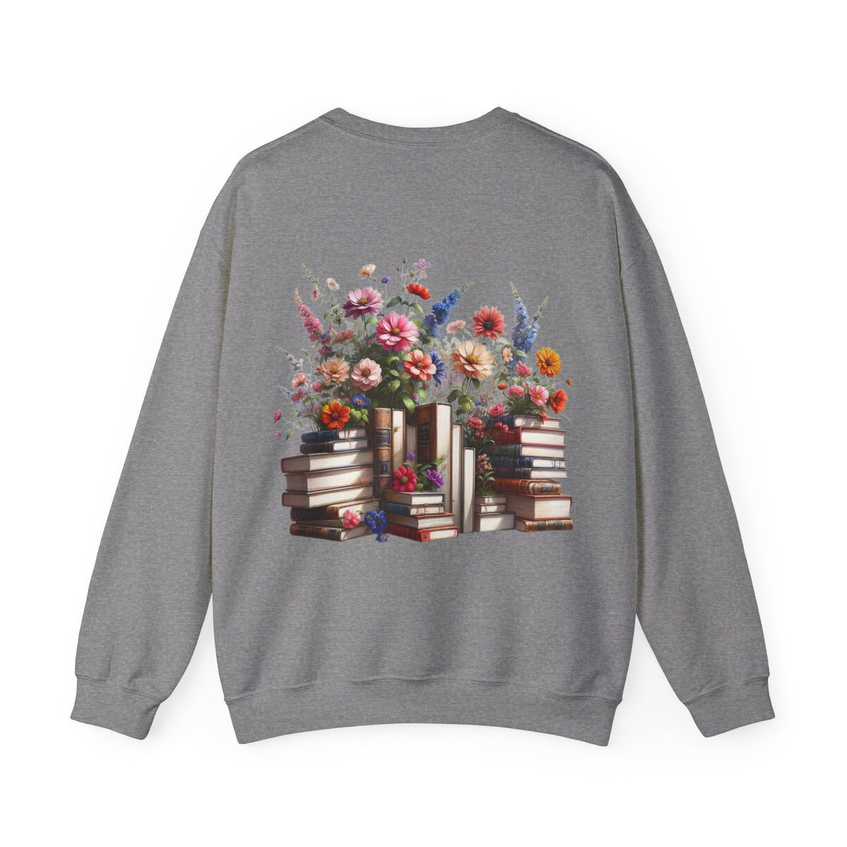 ORVIAN — Steampunk Floral Pocket Watch & Blooming Books Crewneck, Vintage Literary Unisex
