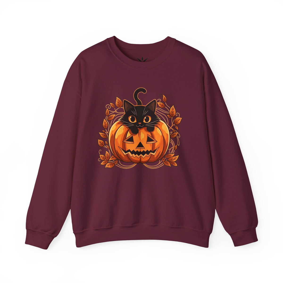 ORVIAN — Black Cat & Pumpkin Halloween Crewneck, Ghost & Coquette Bow Unisex Heavy Blend