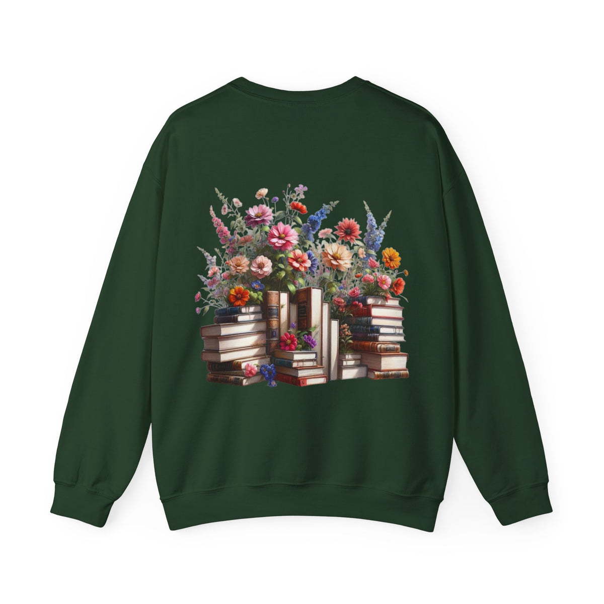 ORVIAN — Steampunk Floral Pocket Watch & Blooming Books Crewneck, Vintage Literary Unisex