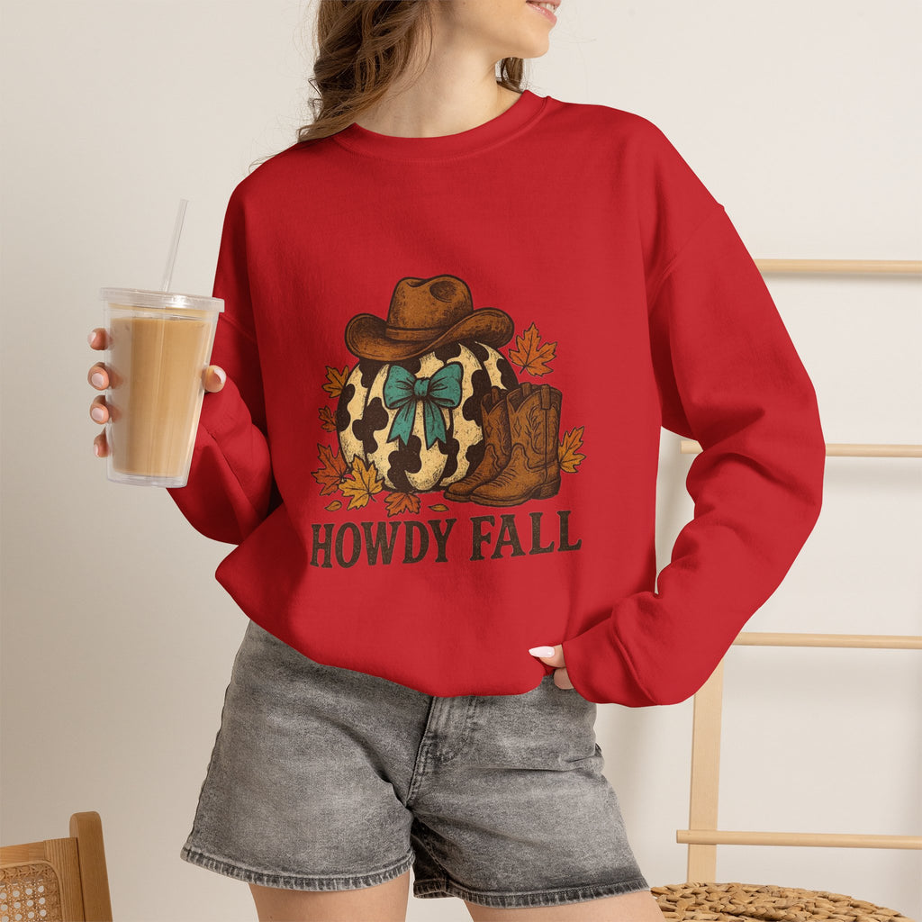 ORVIAN — Howdy Fall Wéstern Pumpkin & Ghost Cow Crewneck, Moo I Mean Boo Halloween Unisex