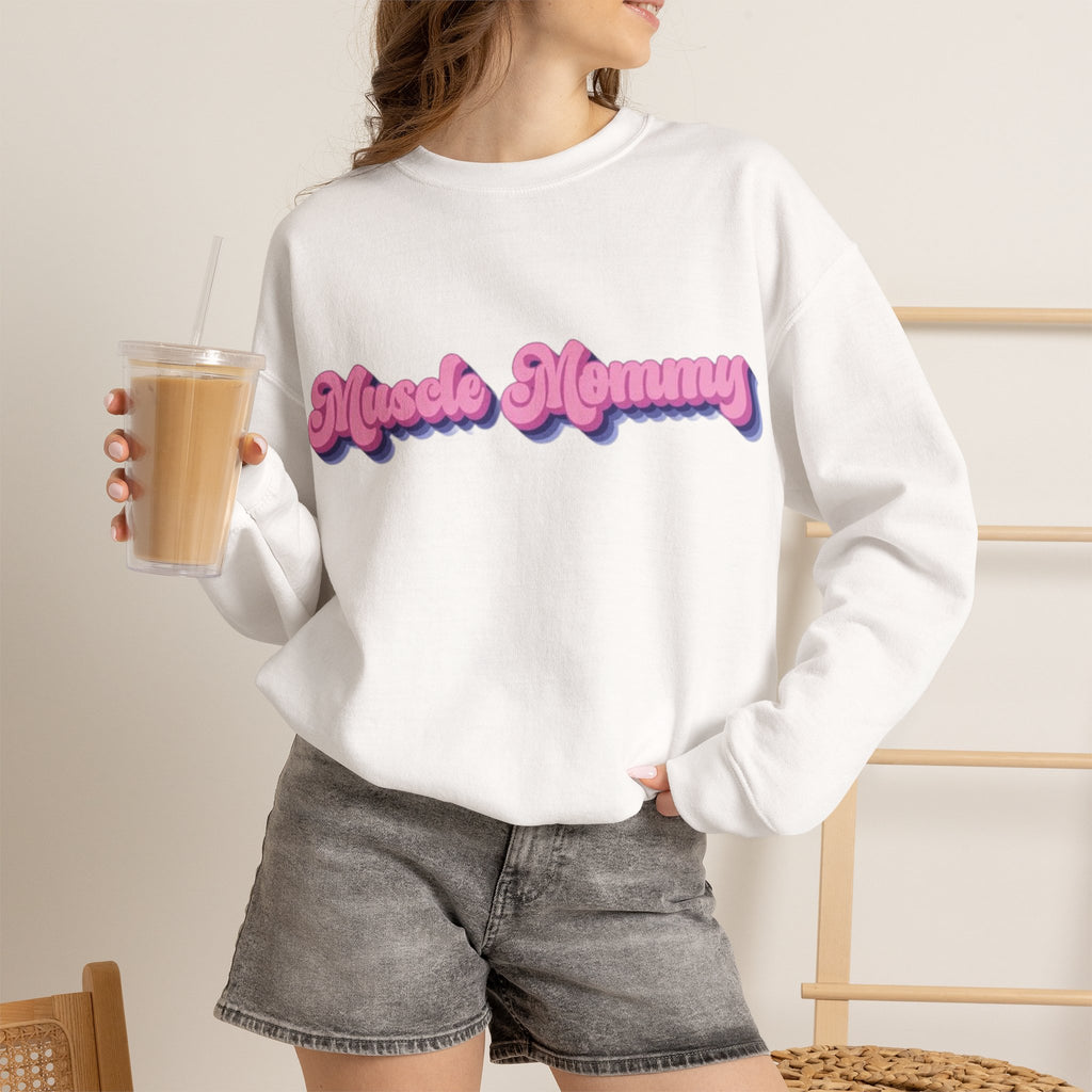 ORVIAN — Muscle Mommy Girls Just Wanna Have Guns Crewneck, Bold Feminine Typography Unisex