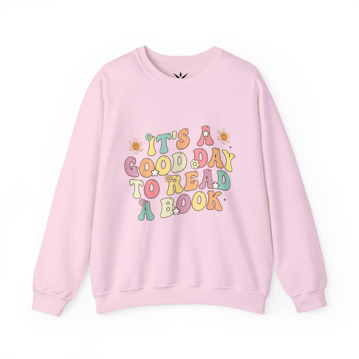 ORVIAN — Good Day to Read a Book Crewneck, Retro Floral Book Lover Sweatshirt Unisex Heavy Blend