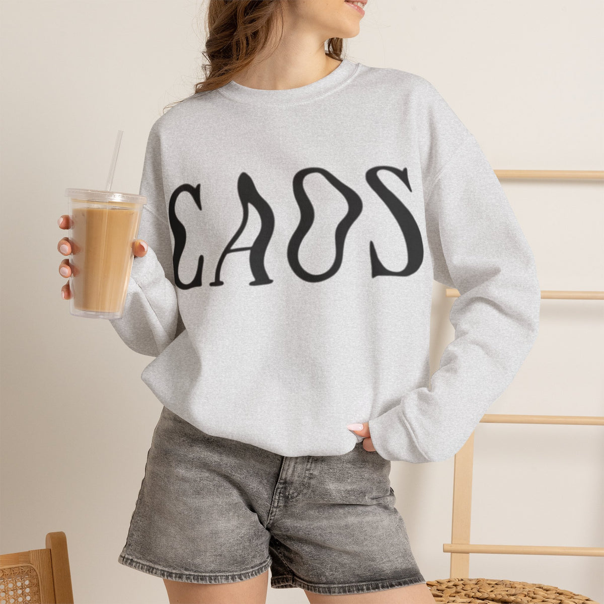 ORVIAN — Chaos Cat Crewneck, Reversed Lettering & Rebel Cat Graphic Unisex Heavy Blend