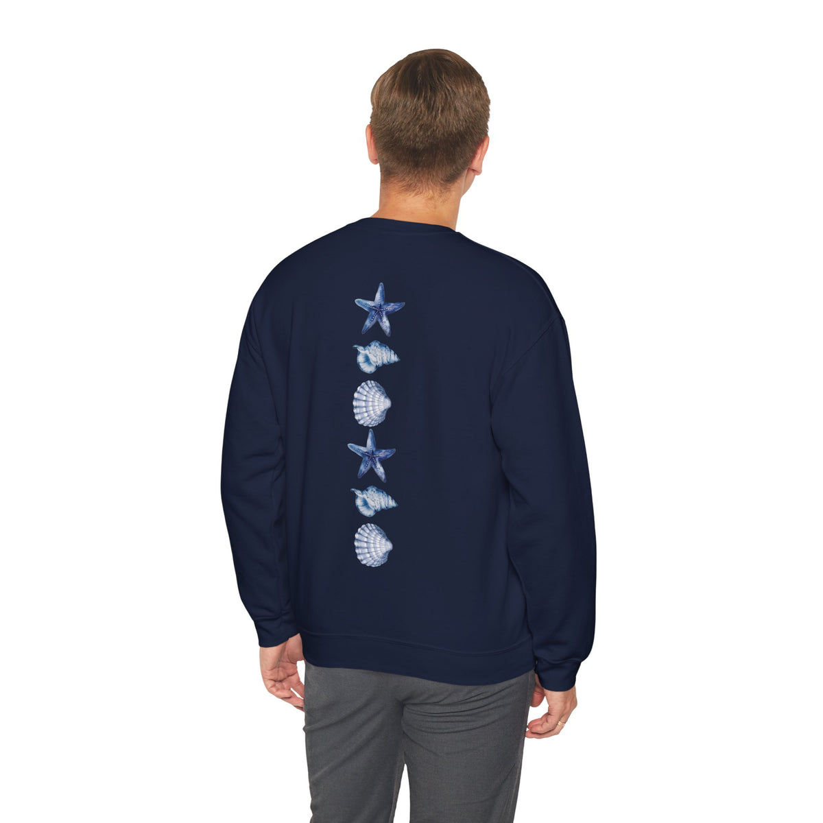 ORVIAN — Sea Turtle & Seashell Starfish Crewneck, Coastal Ocean Nautical Unisex Heavy Blend