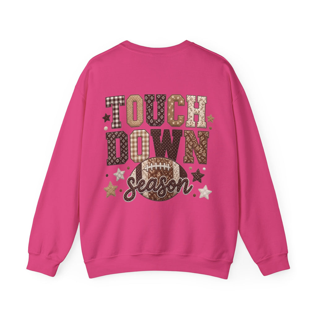 ORVIAN — Touchdown Season Football Bow Crewneck, Sparkle Game Day Sporty Unisex Heavy Blend
