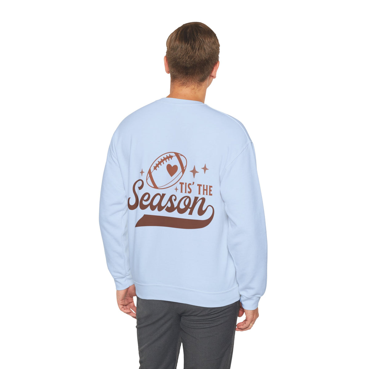 ORVIAN — Cuddles & Touchdowns Football Crewneck, Heart Football Game Day Unisex Heavy Blend