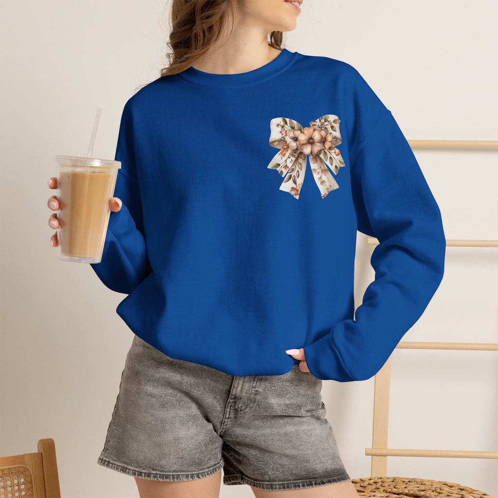 ORVIAN — Pumpkin Spice & Autumn Botanicals Crewneck, Floral Pumpkin Fall Unisex Sweatshirt