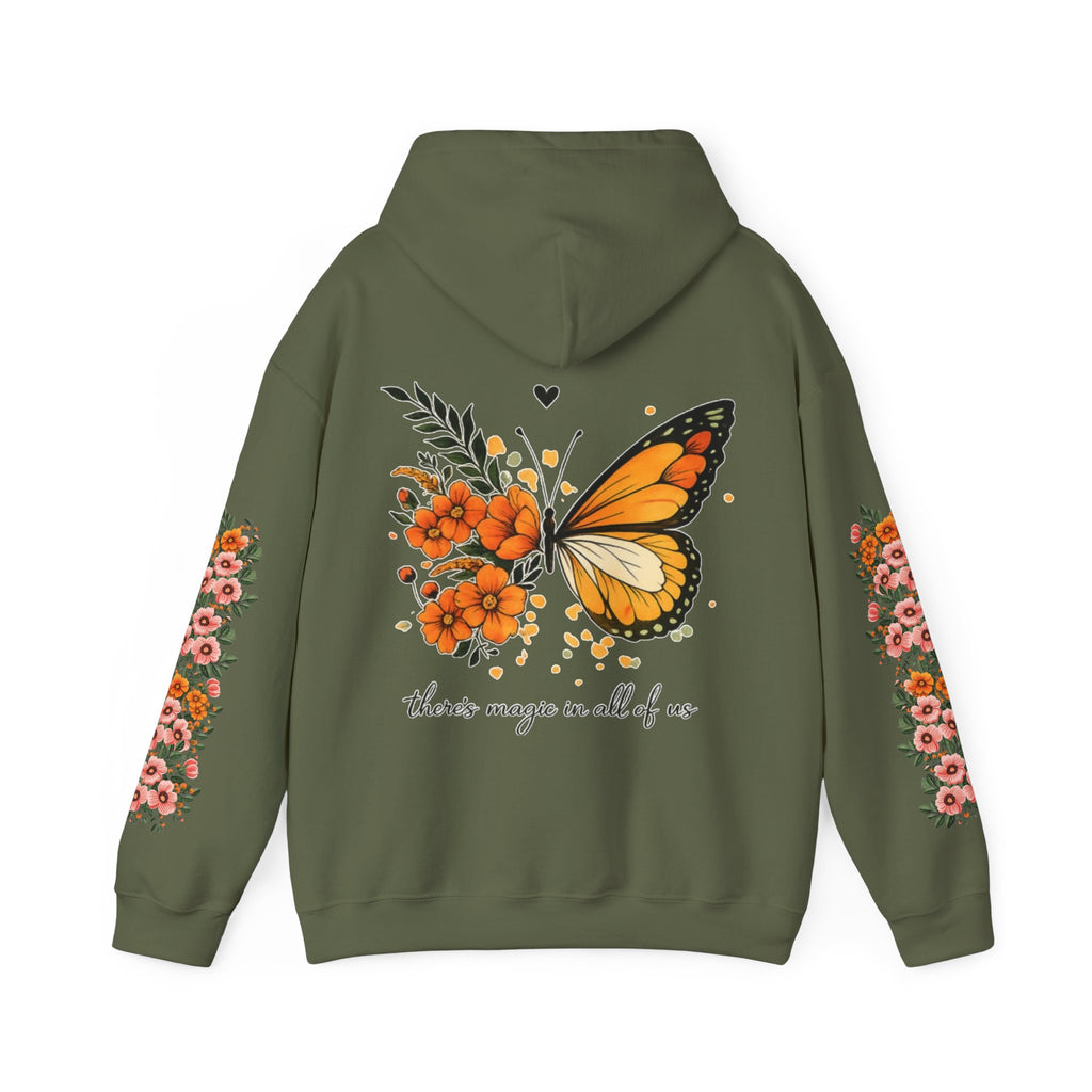 ORVIAN — Magic Floral Butterfly Unisex Heavy Blend Hoodie