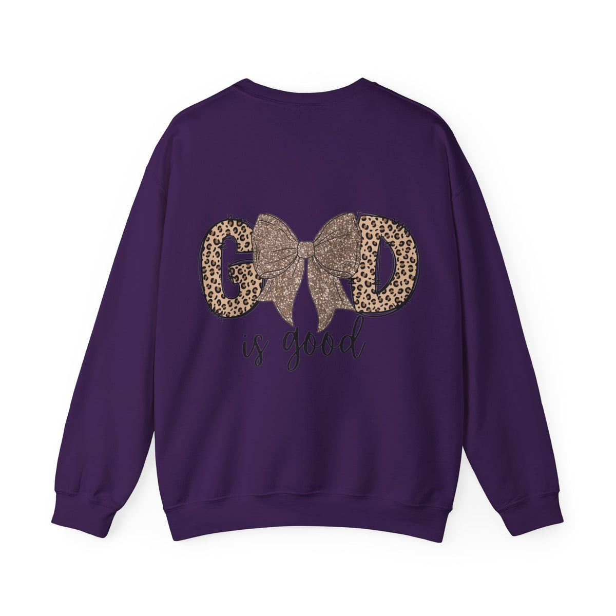 ORVIAN — Leopard Is The New Black & God Is Good Coquette Bow Crewneck, Faith-Inspired Unisex