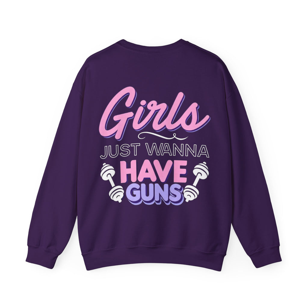 ORVIAN — Muscle Mommy Girls Just Wanna Have Guns Crewneck, Bold Feminine Typography Unisex