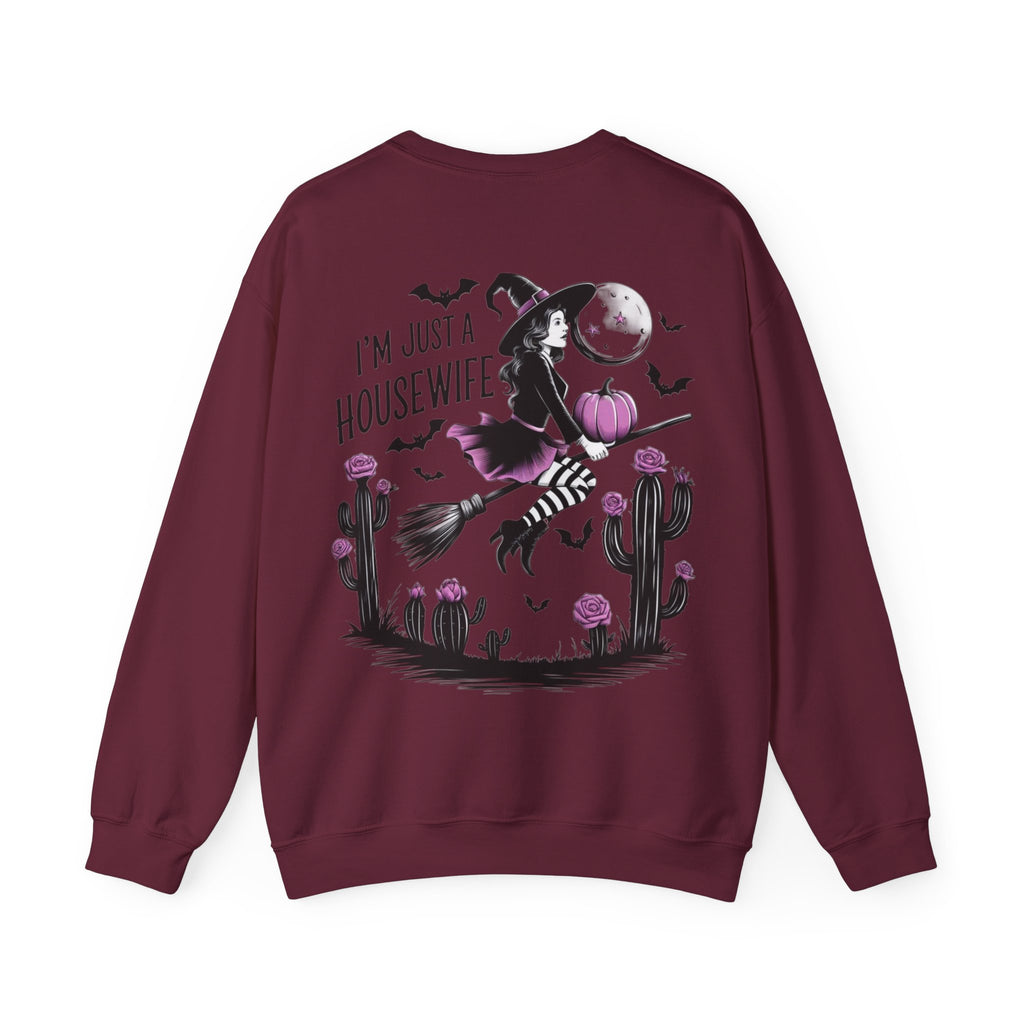 ORVIAN — Witch Please & I'm Just a Housewife Witch Crewneck, Magical Cauldron Unisex Heavy Blend