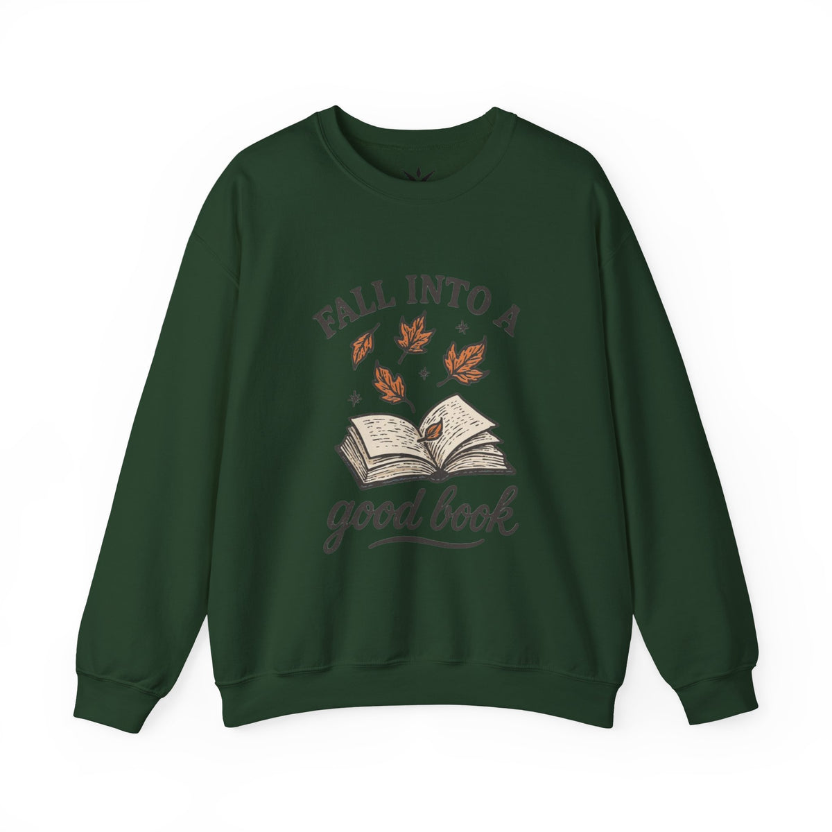 ORVIAN — Fall Into a Good Book Ghost Crewneck, Cozy Autumn Book Lover Unisex Heavy Blend