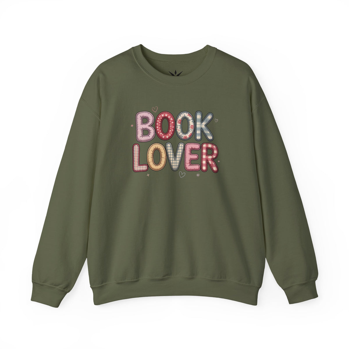 ORVIAN — Book Lover Floral Crewneck, Colorful Typography & Rose Book Stack Unisex Heavy Blend