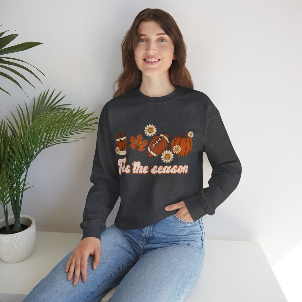 ORVIAN — ’Tis the Season Fall & Football Crewneck, Fall Sweet Fall Daisy Unisex Heavy Blend