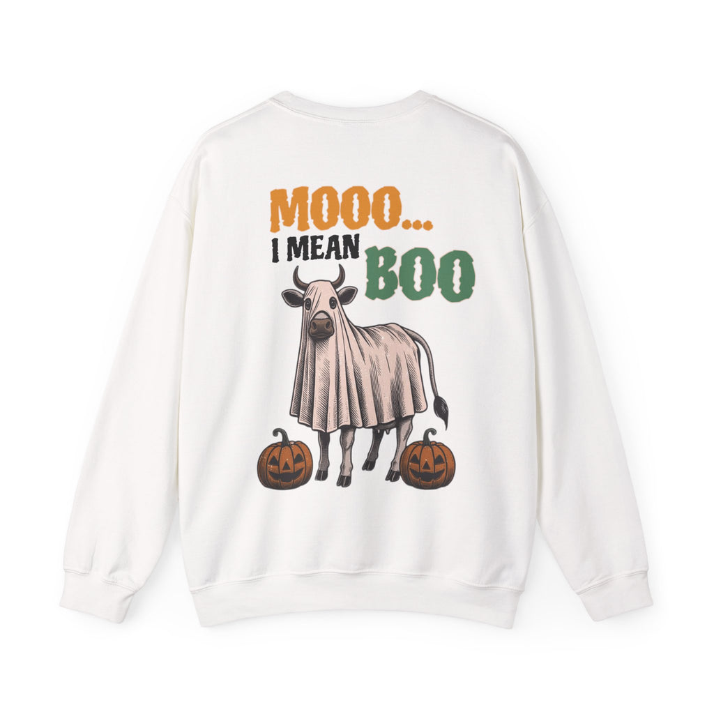 ORVIAN — Howdy Fall Wéstern Pumpkin & Ghost Cow Crewneck, Moo I Mean Boo Halloween Unisex