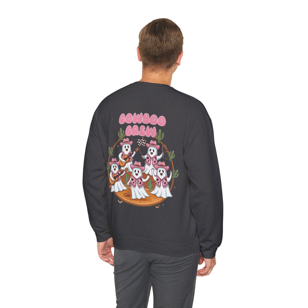 ORVIAN — Howdy Halloween Ghost Cowboy Crewneck, Pink Cowboo Western Unisex Heavy Blend