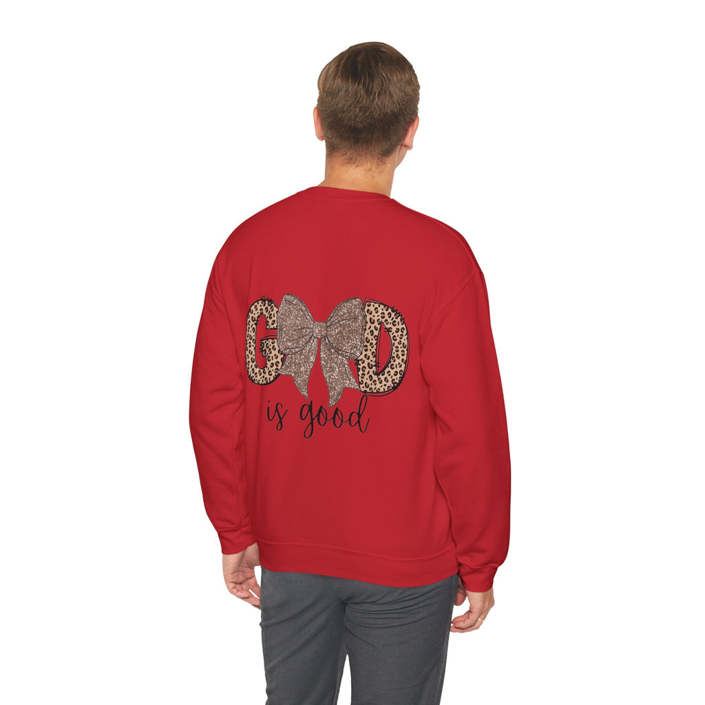 ORVIAN — Leopard Is The New Black & God Is Good Coquette Bow Crewneck, Faith-Inspired Unisex