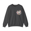 ORVIAN — Blue Watercolor Floral Book Crewneck, Open Book Wildflower Literary Unisex Heavy Blend