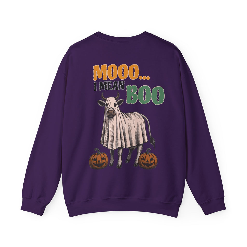 ORVIAN — Howdy Fall Wéstern Pumpkin & Ghost Cow Crewneck, Moo I Mean Boo Halloween Unisex